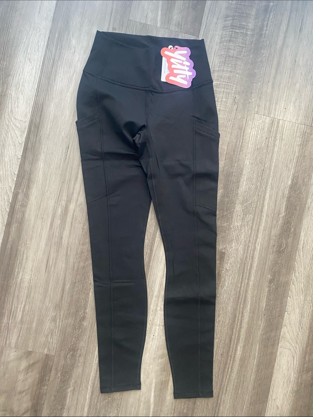 Fabletics Black High-Rise Performance Leggings with Side Pockets